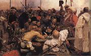 Ilya Repin The Zaporozhyz Cossachs Writting a Letter to the Turkish Sultan France oil painting artist